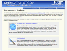 Tablet Screenshot of chemdata.nist.gov